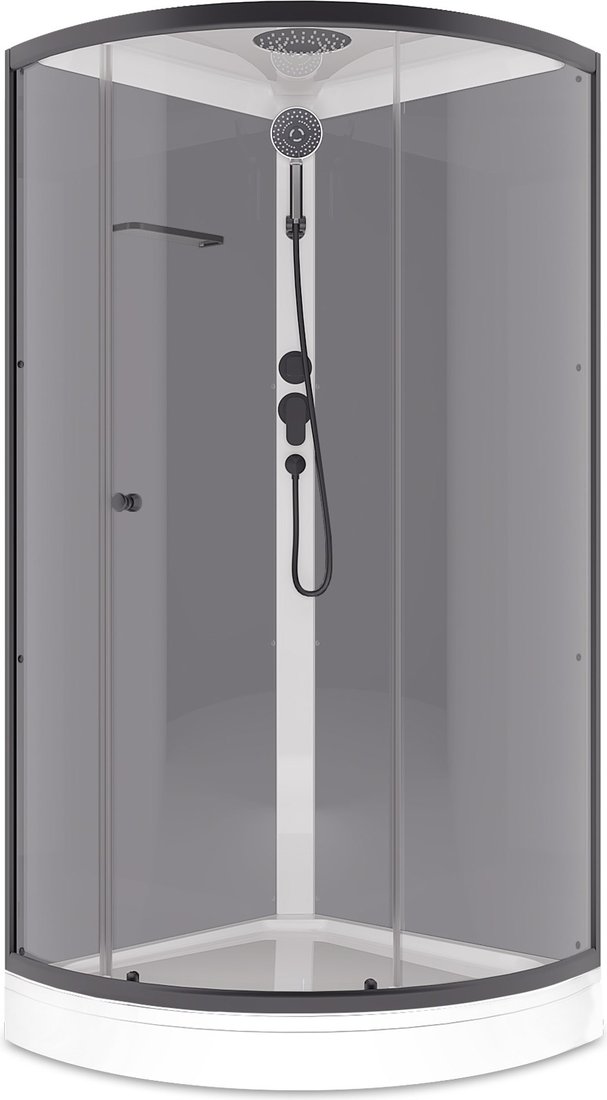

Душевая кабина Domani-Spa Simple 99 90x90 DS01Sm99LGrCl00.Gt-V1.2-Black (серый/прозрачное стекло)