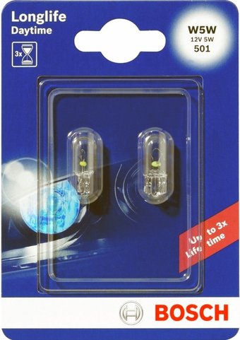Лампа накаливания Bosch W5W Longlife Daytime 2шт