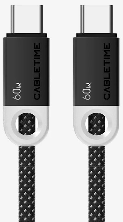 

Кабель Cabletime 60W USB Type-C - USB Type-C (2 м, черный)