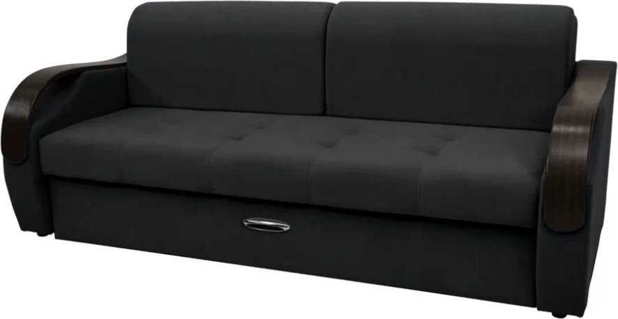 

Диван Сириус Лидер-6 ППУ 225x110 (Eva 11 велюр черный)