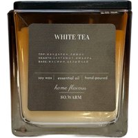 Ароматическая свеча SO.WARM Белый чай в стеклянном стакане Quadro 260 г