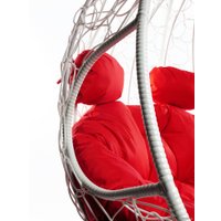 Подвесное кресло M-Group Для двоих 11450106 (белый ротанг/красная подушка)