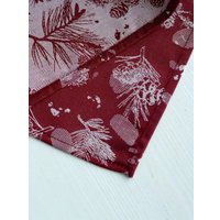 Скатерть Моготекс Красные морозные ветки 02ШС8-14-КВ рис.2634/010101 (220x150)