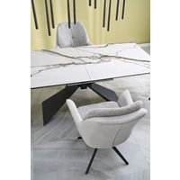 Кухонный стол Halmar Luciano 180-230/90/76 (белый мрамор/черный)