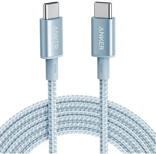 Кабель Anker A8756 USB Type-C - USB Type-C 100W (1м, голубой)