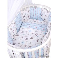 Бампер в кроватку Amarobaby Индейцы (12 подушек, серый/голубой)