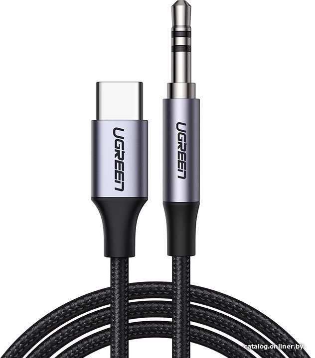 Кабель Ugreen CM450 20192 Type-C - AUX 3.5mm (1 м, серый)