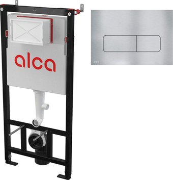 Инсталляция для унитаза Alcaplast Alca AM101/1120 + кнопка Moon (alunox-мат)