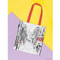 Сумка шоппер JoyArty Дождливый париж ткань под лен bsh_14713