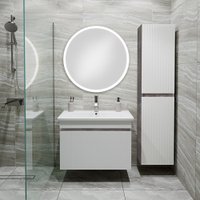  Runo Тумба с умывальником Модена 75 + Оскар 75 (подвесная, железный камень)