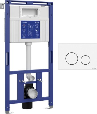 Инсталляция для унитаза Cersanit Aqua Prime М 50 68179 с кнопкой Twins 63526 (кнопка белый)