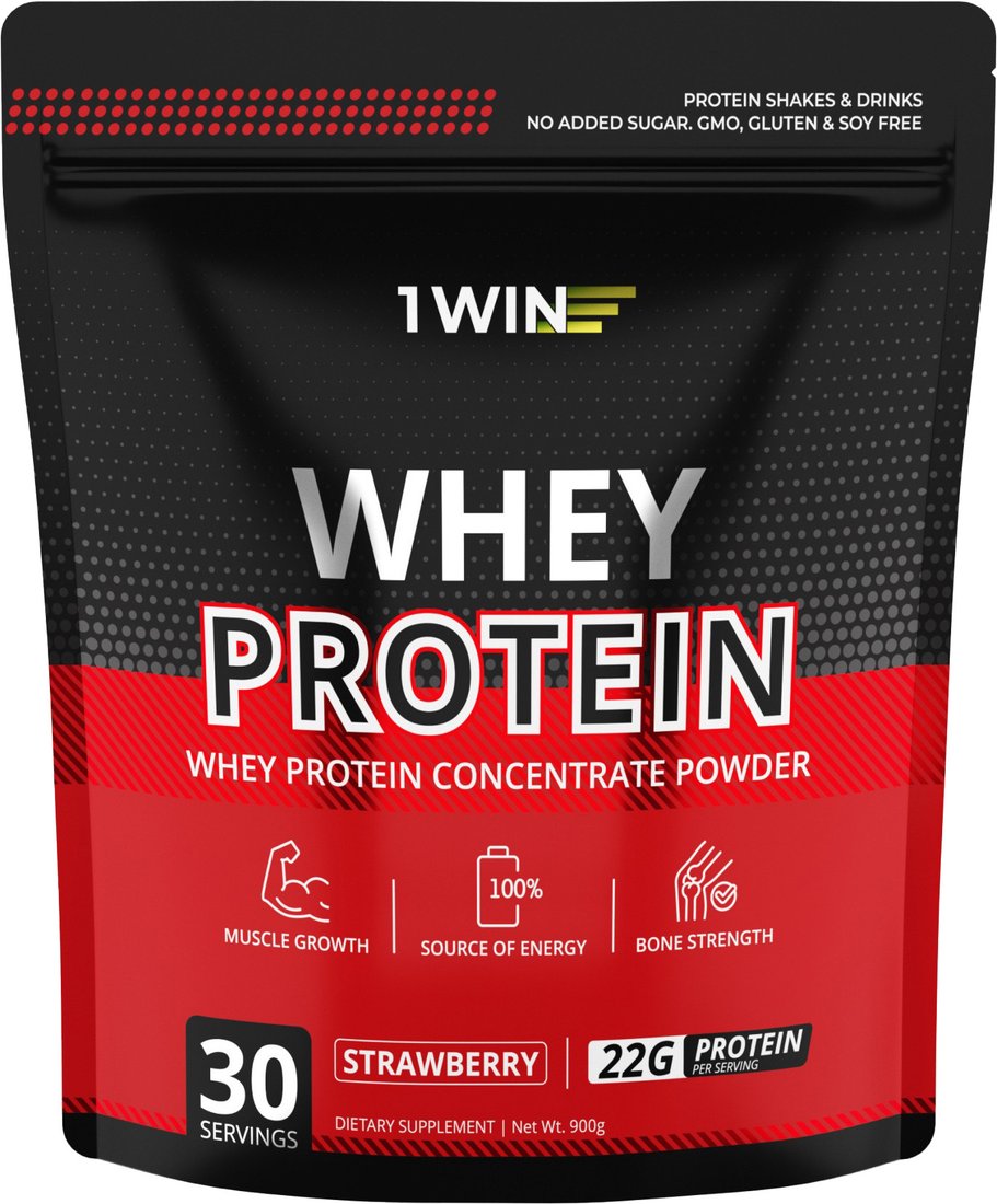 

Протеин сывороточный (концентрат) 1WIN Whey Protein (клубника, 900г)
