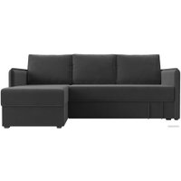 Угловой диван Лига диванов Слим левый (велюр серый)