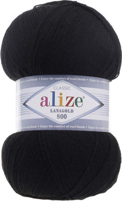 

Пряжа для вязания Alize Lanagold 60 (800 м, черный)