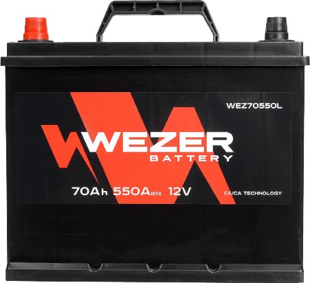 

Автомобильный аккумулятор Wezer WEZ70550L (70 А·ч)