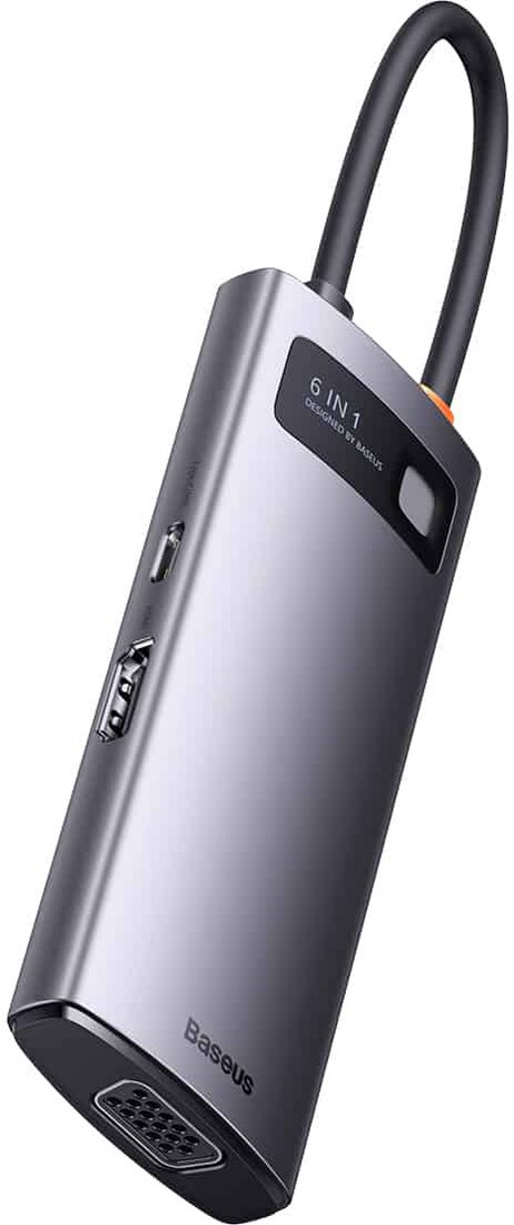 

Док-станция Baseus Metal Gleam Series 6-in-1 Multifunctional Type-C HUB Docking Station WKWG030013