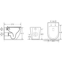 Унитаз приставной WeltWasser Amberg 404 + Merzbach 002 MT-BL + Amberg RD-CR