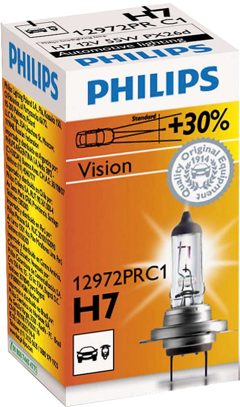 

Галогенная лампа Philips H7 Vision 1шт [12972PRC1]