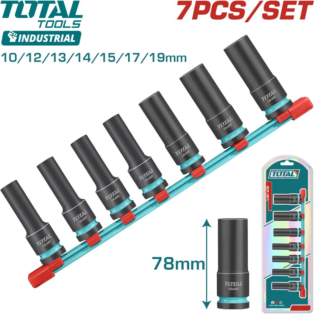 

Набор головок слесарных Total THKISD12073L