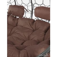 Подвесной диван M-Group Лежебока 11180305 (с серым ротангом/коричневая подушка)