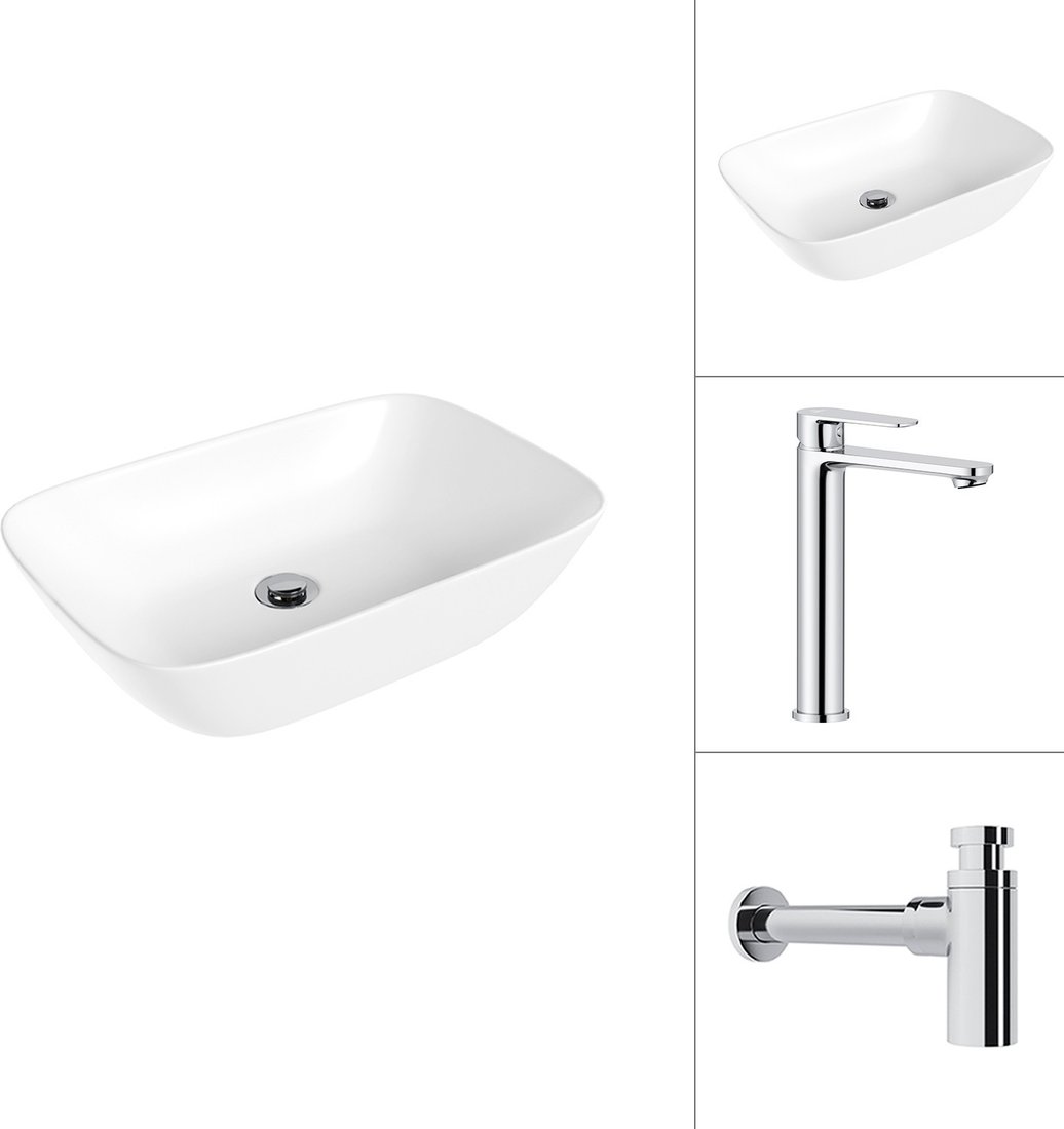 Умывальник Lauter 21454 + Moon 21СK81691C + сифон 21635CH (хром)