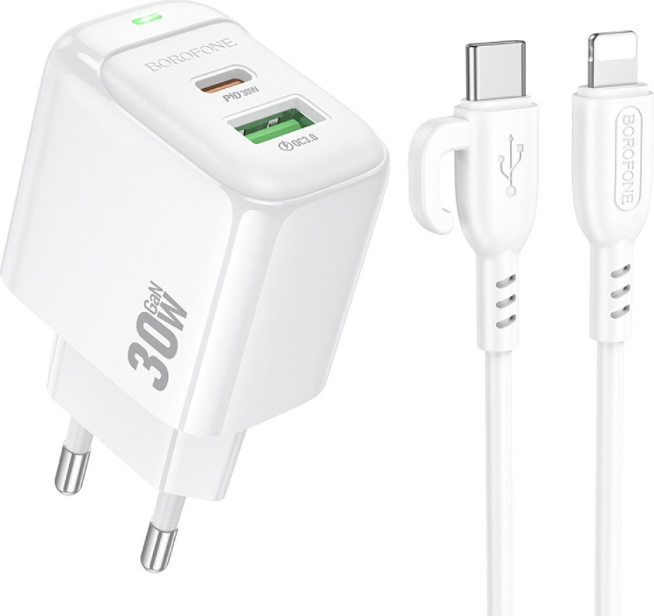 

Сетевое зарядное Borofone BAS45A Lightning (белый)