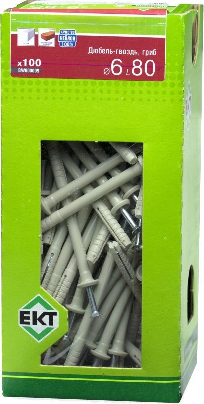 

ЕКТ Гриб 6x80 BW000009 (100шт, нейлон)