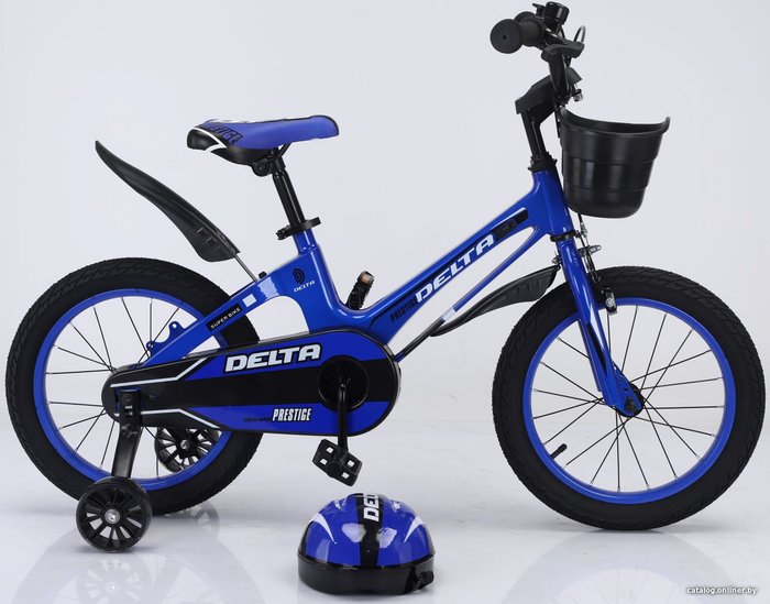 Delta Prestige 16 2023 (синий, спицы, шлем) детский велосипед купить в ...