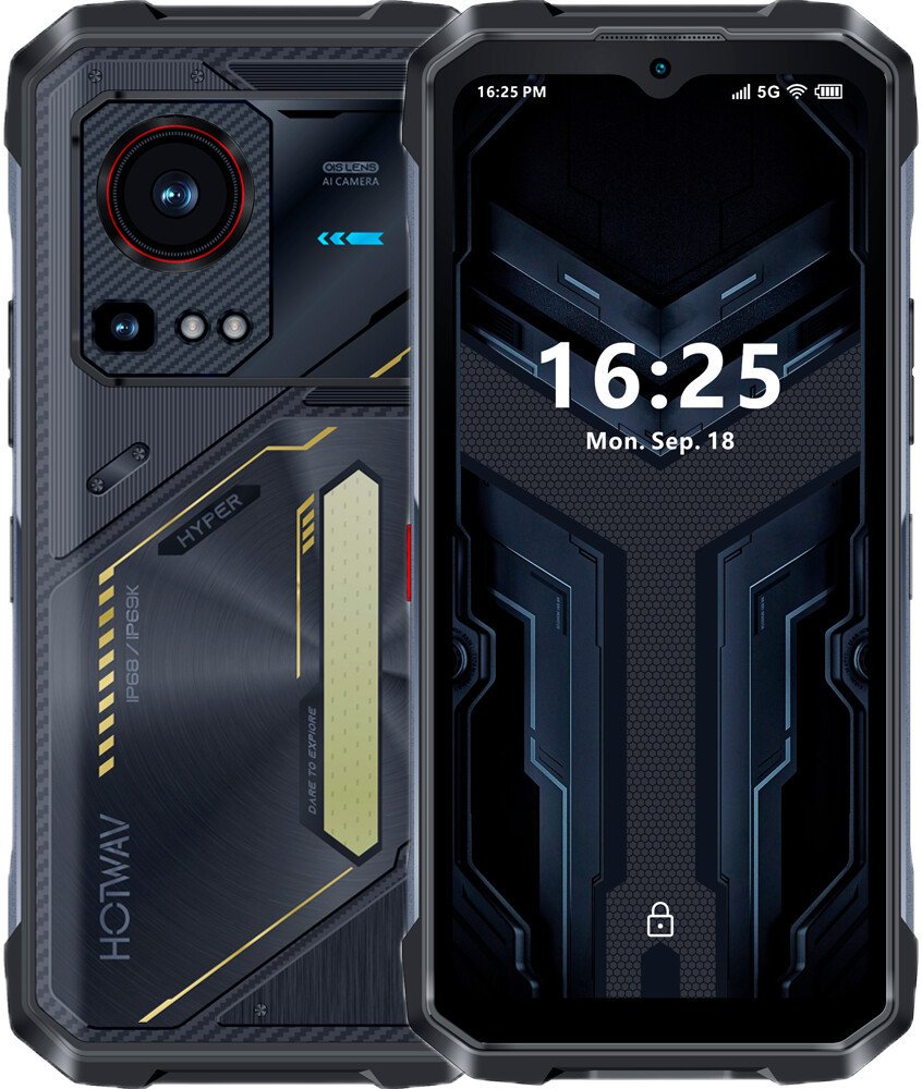 Телефон Hotwav Hyper 7S 4GB/256GB (черный/желтый)