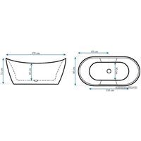 Ванна Rea Ferrano Black 170x80