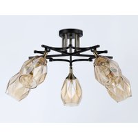 Люстра средней высоты Ambrella light TR303035/5 SB/BK/TI (бронза/черный/янтарь)