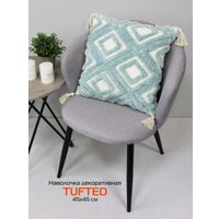 Чехол на подушку Matex Tufted ALEX-026 (молочный/голубой)