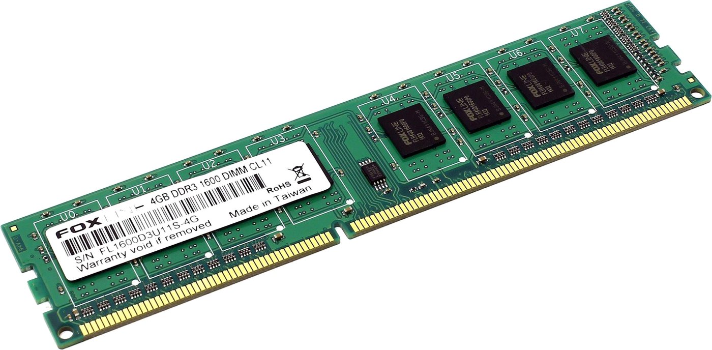 

Оперативная память Foxline 4GB DDR3 PC3-12800 FL1600D3U11S-4G