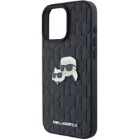 Чехол для телефона Lagerfeld PU Grained Monogram NFT Karl&Choupette metal Heads для iPhone 16 Pro KLHCP16LPGKLKCPK