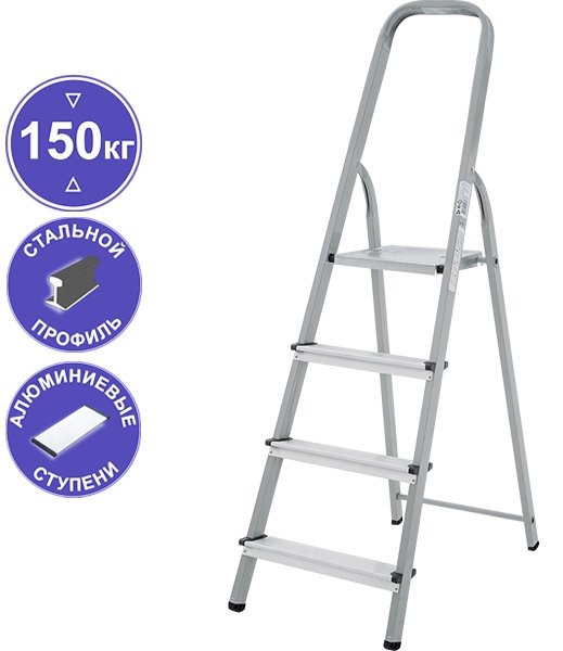 

Лестница-стремянка Новая высота NV 113 комбинированная 4 ступени