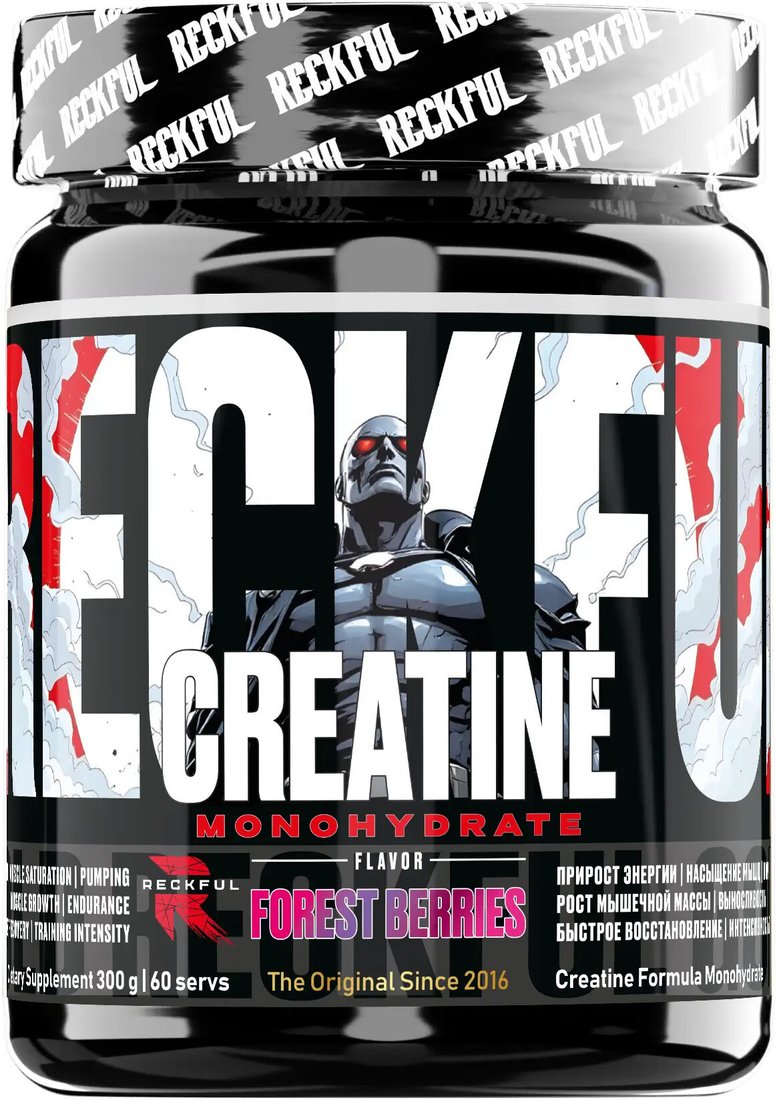 Моногидрат креатина Reckful Creatine Monohydrate (лесные ягоды, 300г)