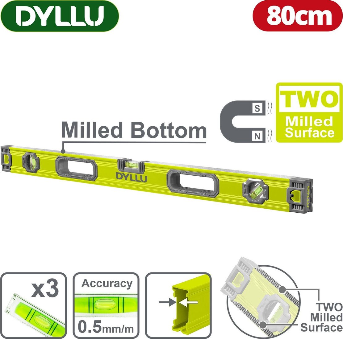 

Уровень строительный Dyllu DTSL3G80