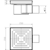 Трап/канал Lauter 2140061-L1H 150x150 (хром)