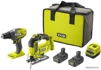 Ryobi R18DDJS-220S (шуруповерт, лобзик, сумка, 2 АКБ)