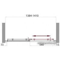 Душевая дверь BelBagno UNO-195-BF-1-140-C-Cr (прозрачное стекло)