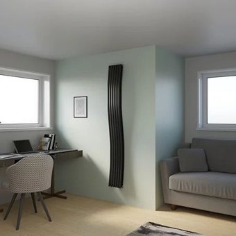 Дизайн-радиатор Faberg Neotopia 2 (10 секций, черный матовый RAL-9005)