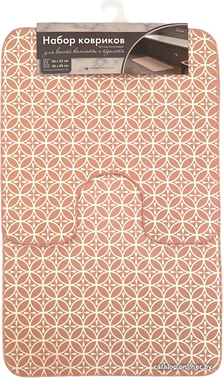 Набор ковриков Вилина 7060 002 (50x85, 50x52, противоскользящий, бежевый)