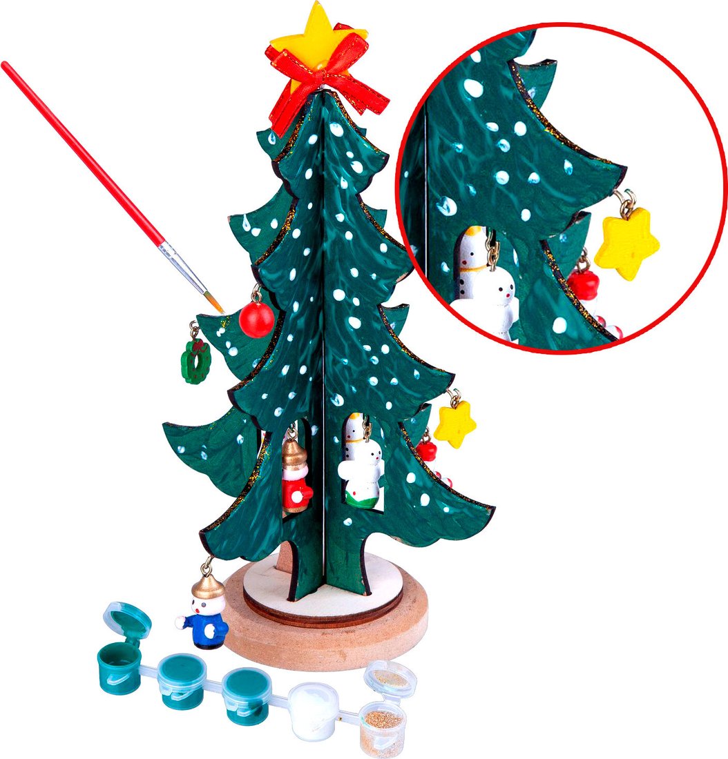 Набор для рисования Bondibon Новогодняя елочка-раскраска с игрушками ВВ4687