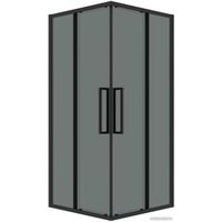 Душевой уголок Grossman Cosmo 80x80x195 300.K33.02.8080.21.10 (черный матовый/тонированное стекло)