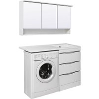  Runo Тумба с умывальником Орион 60 3 ящика + Гамма 120 лайт с левым крылом (напольная, белый)