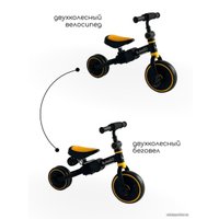 Беговел-велосипед Bubago Flint BG-FP-3 с ручкой (черный/желтый)