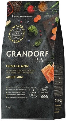 Сухой корм для собак Grandorf Fresh Adult Mini (с лососем и бататом) 1 кг
