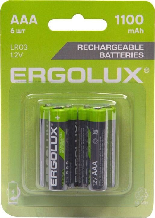 

Аккумулятор Ergolux NHAAA1100BL6 (6 шт)