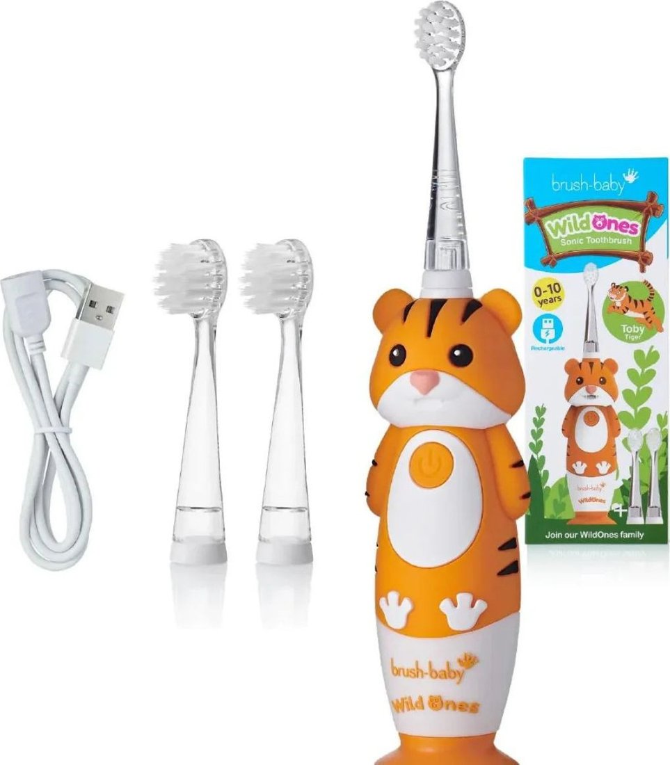 

Электрическая зубная щетка Brush-Baby WildOnes Tiger