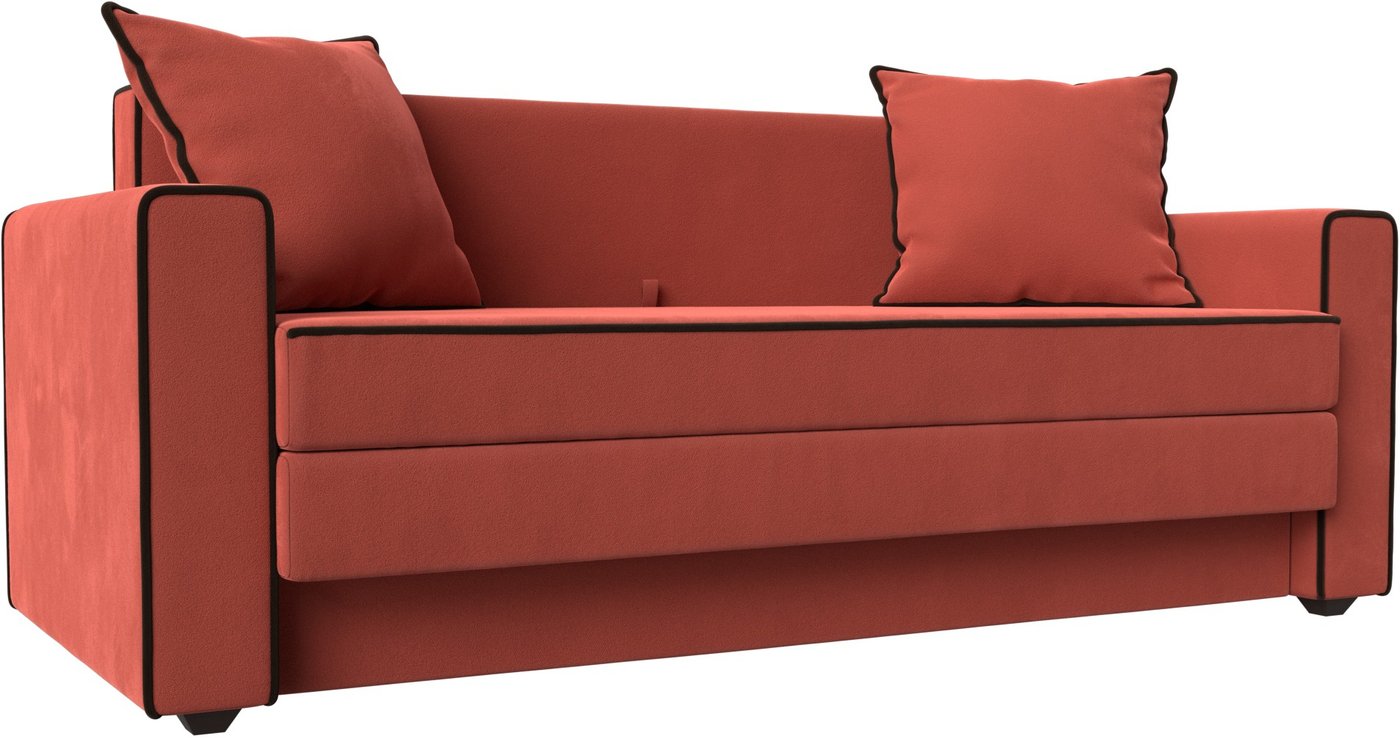 

Диван Лига диванов Лига-012 117557 (микровельвет, коралловый/коричневый)